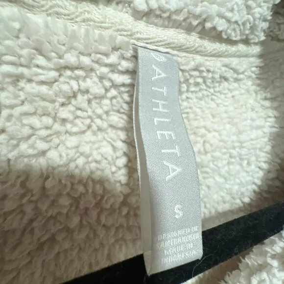 Athleta Talus Sherpa Half Zip Pullover Ivory Cream Small - Picture 6 of 8